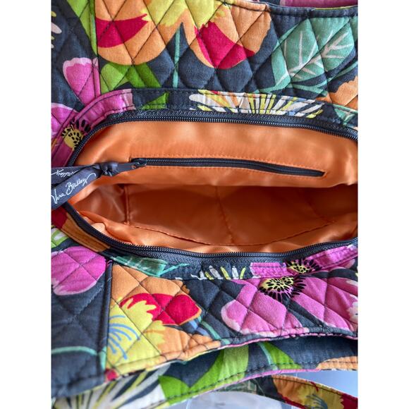 Vera Bradley Jazzy Blooms Double Sided Magnetic Snap Center Zip Tote Cottage - Picture 8 of 10